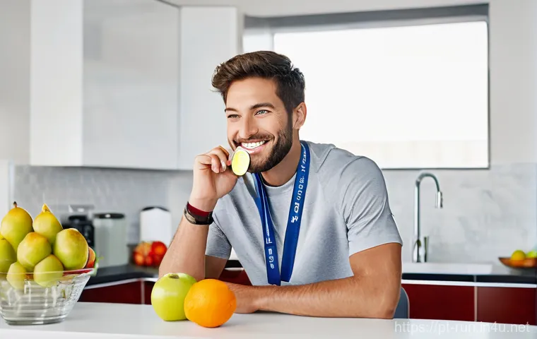 러닝 대회 완주 후 피로 회복법 - **Prompt:** A fit and healthy male runner, in his late 20s, with a race medal draped around his neck...