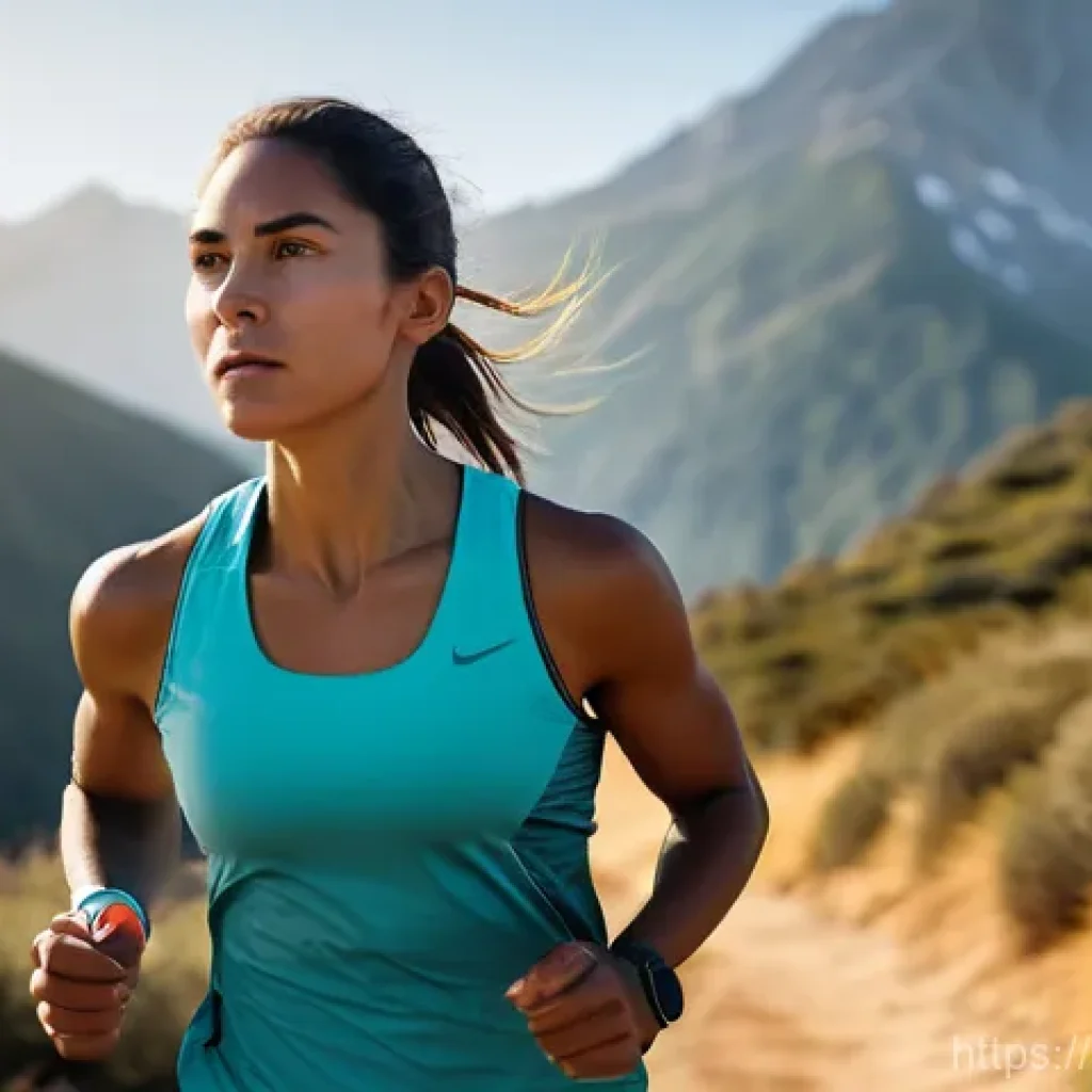 러닝 워치 데이터 분석법 - **Prompt 1: Data-Driven Runner's Focus**
    A fit female runner, in her late 20s, with a determined...