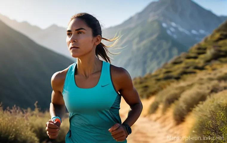러닝 워치 데이터 분석법 - **Prompt 1: Data-Driven Runner's Focus**
    A fit female runner, in her late 20s, with a determined...