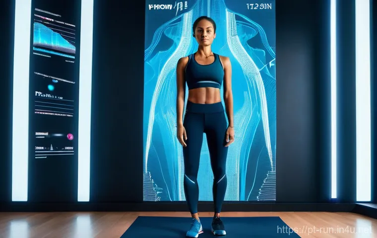 러닝 워치 및 장비 연결법 - **Prompt 1: Focused Athlete with Advanced Wearable**
    "A fit male runner, mid-stride on a modern ...