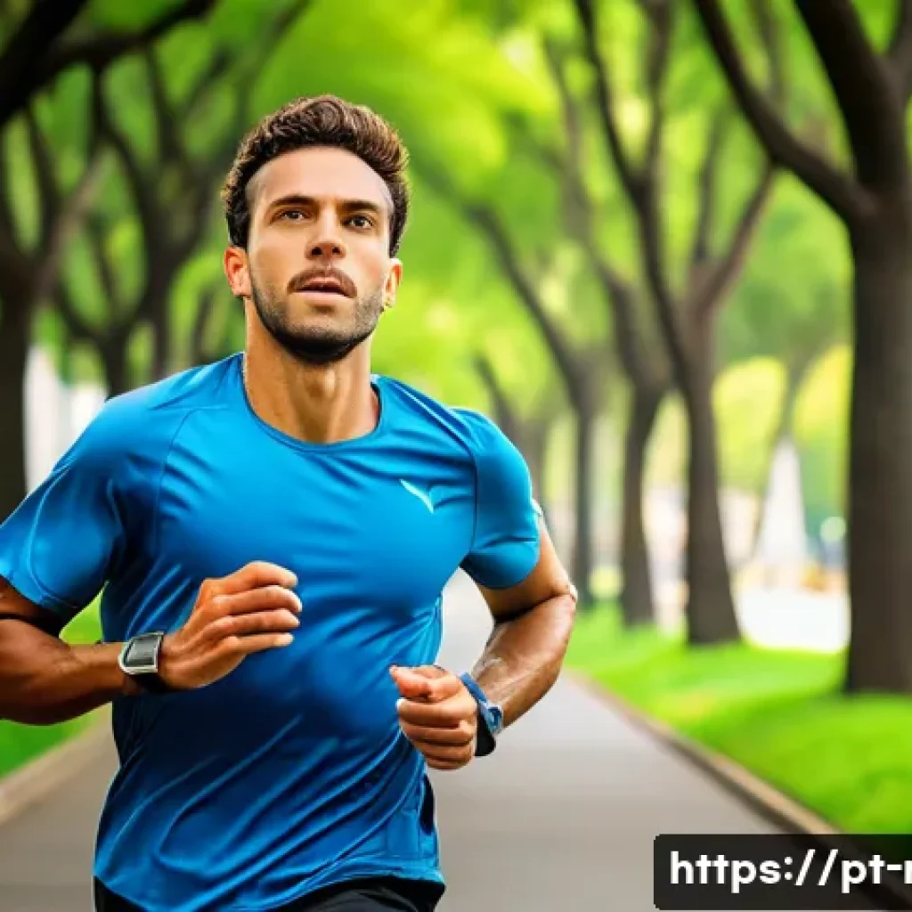 러닝 속도 유지 전략 - A focused Brazilian runner in mid-stride along a sunny urban park path in São Paulo, wearing breatha...