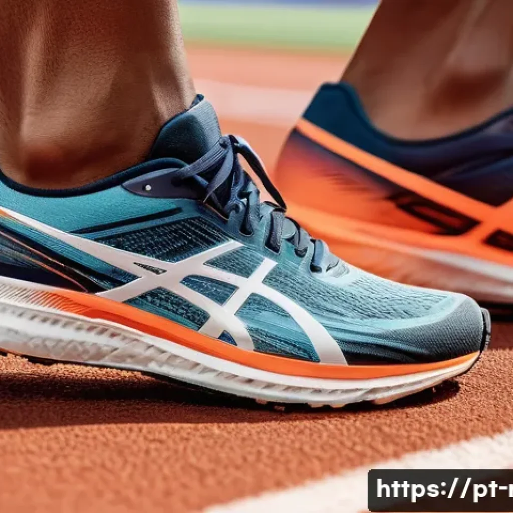 러닝 중 발걸음 유형 진단법 - A detailed, realistic illustration showing three runners on a track, each demonstrating a different ...